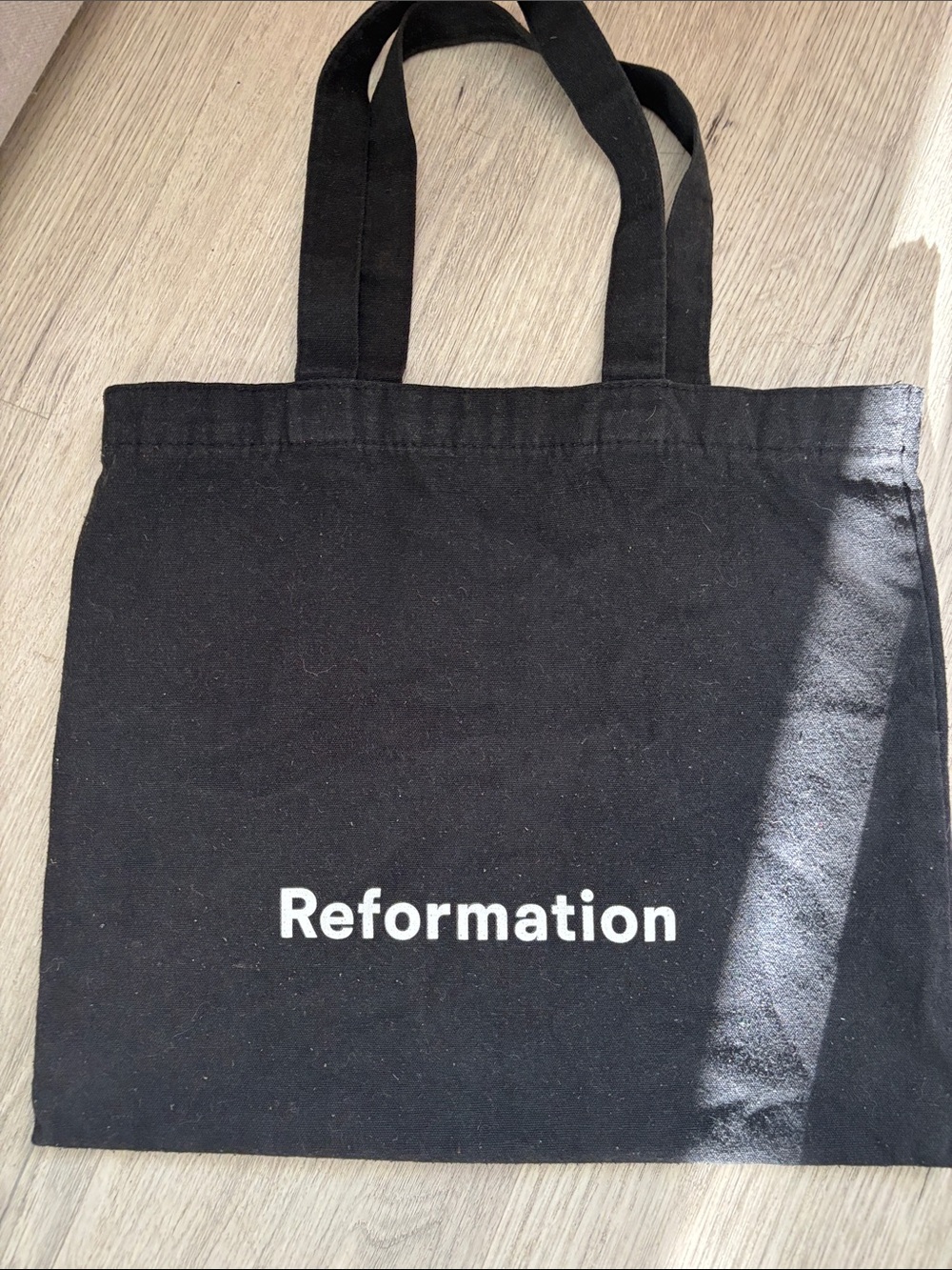 Reformation Black Canvas Logo Tote